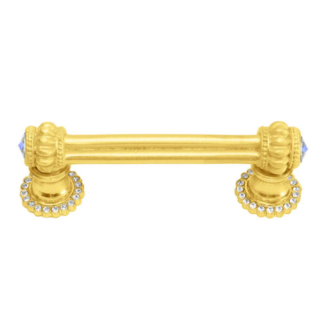 Carpe Diem Hardware - Cache Double 3'' O.C. Pull With Halos Platforms With 40 Swarovski Aurore Boreale Crystals - Gilded Mercury