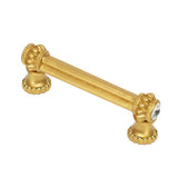 Carpe Diem Hardware - Cache Double 3'' O.C. Pull With Halos Platforms With 40 Swarovski Clear Crystals - Gilded Mercury