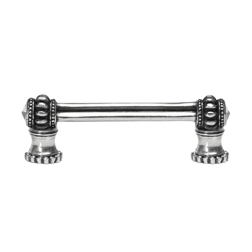 Carpe Diem Hardware - Cache Double 3'' O.C. Pull With Halos Platforms With 40 Swarovski Clear Crystals - Chalice