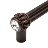 Cache Double 4'' O.C. Pull With 2 Rivoli Swarovski Clear Crystals