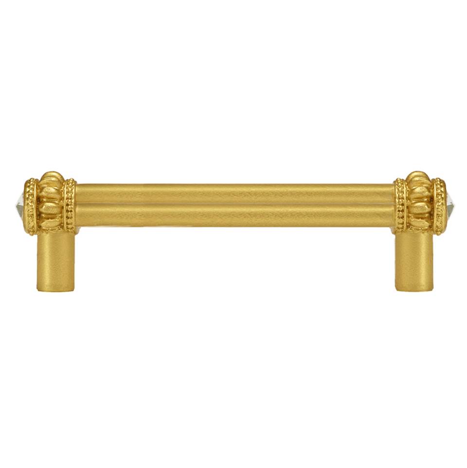 Carpe Diem Hardware - Cache Double 4'' O.C. Pull w/ 2 Rivoli Swarovski Crystals - Gilded Mercury
