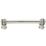 Carpe Diem Hardware - Cache Double 4'' O.C. Pull With Flared Foot With 2 Rivoli Swarovski Clear Crystals In Satin. - Satin