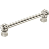 Cache Double 4'' O.C. Pull With Flared Foot With 2 Rivoli Swarovski Clear Crystals In Satin.