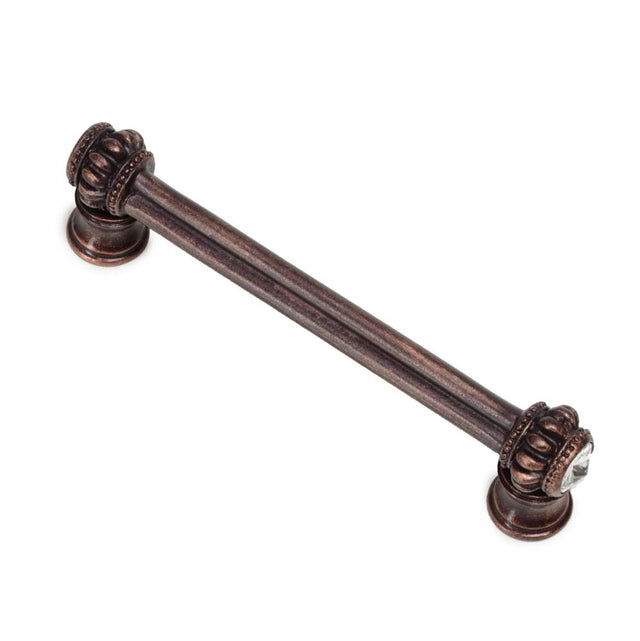 Carpe Diem Hardware - Cache Double 4'' O.C. Pull w/ Flared Foot w/ 2 Rivoli Swarovski Crystals - Soft Gold