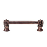 Cache Double 4'' O.C. Pull With Flared Foot With 2 Rivoli Swarovski Clear Crystals In Satin.