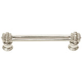 Carpe Diem Hardware - Cache Double 4'' O.C. Pull With Flared Foot With 2 Rivoli Swarovski Clear Crystals In Platinum. - Platinum