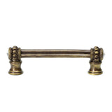 Cache Double 4'' O.C. Pull With Flared Foot With 2 Rivoli Swarovski Clear Crystals In Satin.