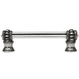 Cache Double 4'' O.C. Pull With Flared Foot With 2 Rivoli Swarovski Clear Crystals In Satin.