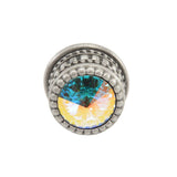 Cache Medium Round Knob With An 16Mm Rivoli Swarovski Aurore Boreale Crystal