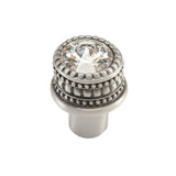 Carpe Diem Hardware - Cache Medium Round Knob With An 16Mm Rivoli Swarovski Clear Crystal - Satin
