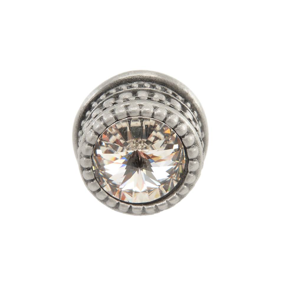 Cache Medium Round Knob With An 16Mm Rivoli Swarovski Clear Crystal