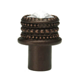 Cache Medium Round Knob With An 16Mm Rivoli Swarovski Clear Crystal
