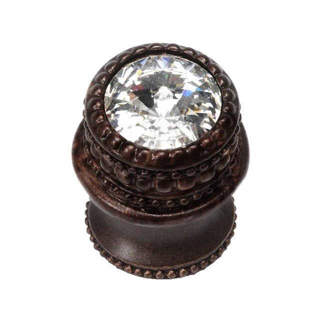 Carpe Diem Hardware - Cache Medium Round Knob w/ Flared Foot w/ An 16Mm Swarovski Crystal - Soft Gold