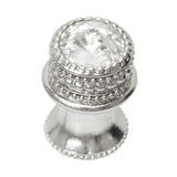 Carpe Diem Hardware - Cache Medium Round Knob With Flared Foot With An 16Mm Swarovski Clear Crystal In Platinum. - Platinum