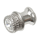 Cache Medium Round Knob With Flared Foot With An 16Mm Swarovski Clear Crystal In Satin.