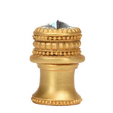 Carpe Diem Hardware - Cache Medium Round Knob With Flared Foot With An 16Mm Swarovski Clear Crystal In Gilded Mercury. - Gilded Mercury