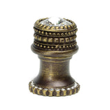 Carpe Diem Hardware - Cache Medium Round Knob With Halo Platform With 24 Swarovski Clear Crystals - Antique Brass
