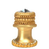 Carpe Diem Hardware - Cache Medium Round Knob With Halo Platform With 24 Swarovski Clear Crystals - Gilded Mercury