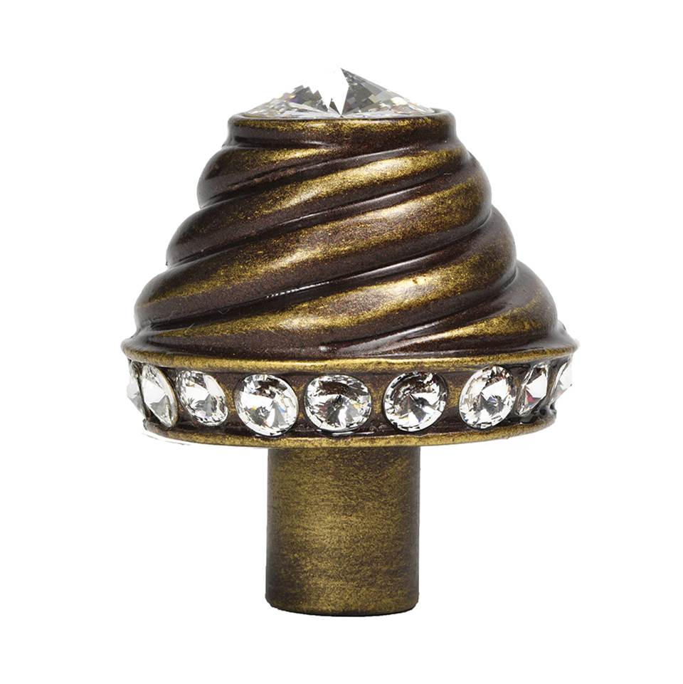 Carpe Diem Hardware - Juliane Grace 18'' O.C. Approx w/ 1/2'' Smooth Center Long Pull Large Finial - Antique Brass