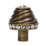 Carpe Diem Hardware - Juliane Grace 18'' O.C. Approx w/ 1/2'' Smooth Center Long Pull Large Finial - Antique Brass