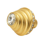 Cache Large Round Knob With 19 Rivoli Swarovski Clear Crystals