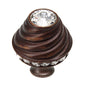 Carpe Diem Hardware - Cache Medium Round Knob w/ Flared Foot w/ 19 Rivoli Swarovski Crystals - Gilded Mercury