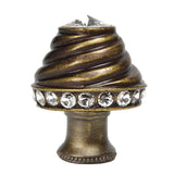Carpe Diem Hardware - Cache Medium Round Knob w/ Flared Foot w/ 19 Rivoli Swarovski Crystals - Antique Brass