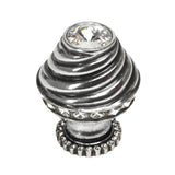 Cache Medium Round Knob With Halo Platform With 42 Swarovski Clear Crystals