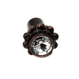 Cache Small Round Knob With A Rivoli Swarovski Clear Crystal