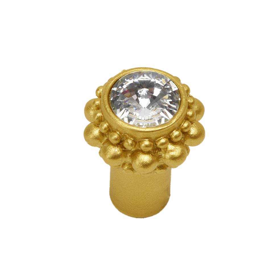 Cache Small Round Knob With A Rivoli Swarovski Clear Crystal