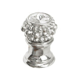 Carpe Diem Hardware - Cache Small Round Knob With Flared Foot With A Rivoli Swarovski Clear Crystal In Platinum. - Platinum