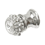Cache Small Round Knob With Flared Foot With A Rivoli Swarovski Clear Crystal In Satin.