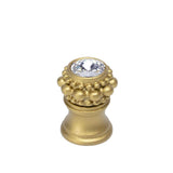 Carpe Diem Hardware - Cache Small Round Knob With Flared Foot With A Rivoli Swarovski Clear Crystal In Soft Gold. - Soft Gold