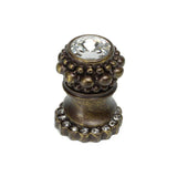 Cache Small Round Knob With Halo Platform With 20 Swarovski Clear Crystals