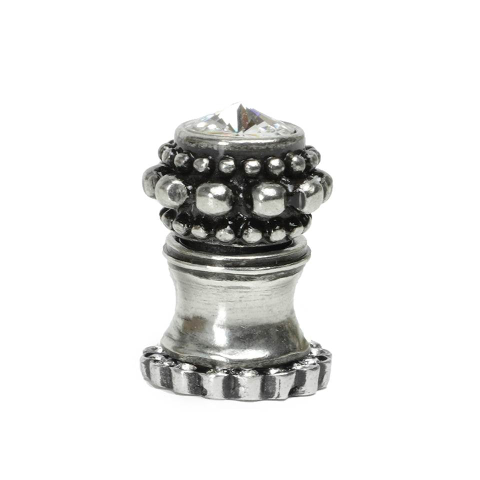 Carpe Diem Hardware - Cache Small Round Knob With Halo Platform With 20 Swarovski Clear Crystals - Chalice
