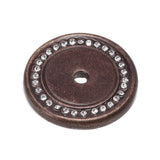 Carpe Diem Hardware - Cache Round Escutcheon With Swarovski Clear Crystals - Oil Rubbed Bronze