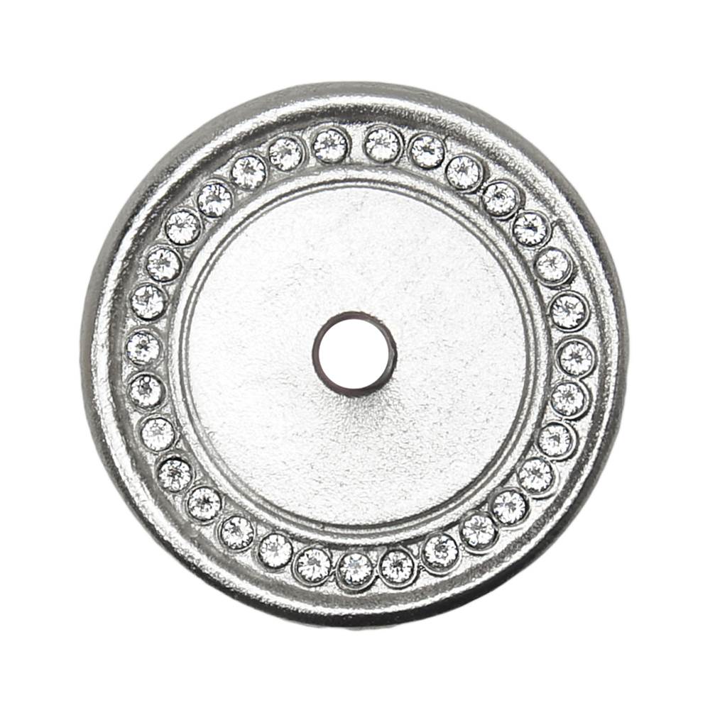 Carpe Diem Hardware - Cache Round Escutcheon With Swarovski Clear Crystals In Platinum. - Platinum