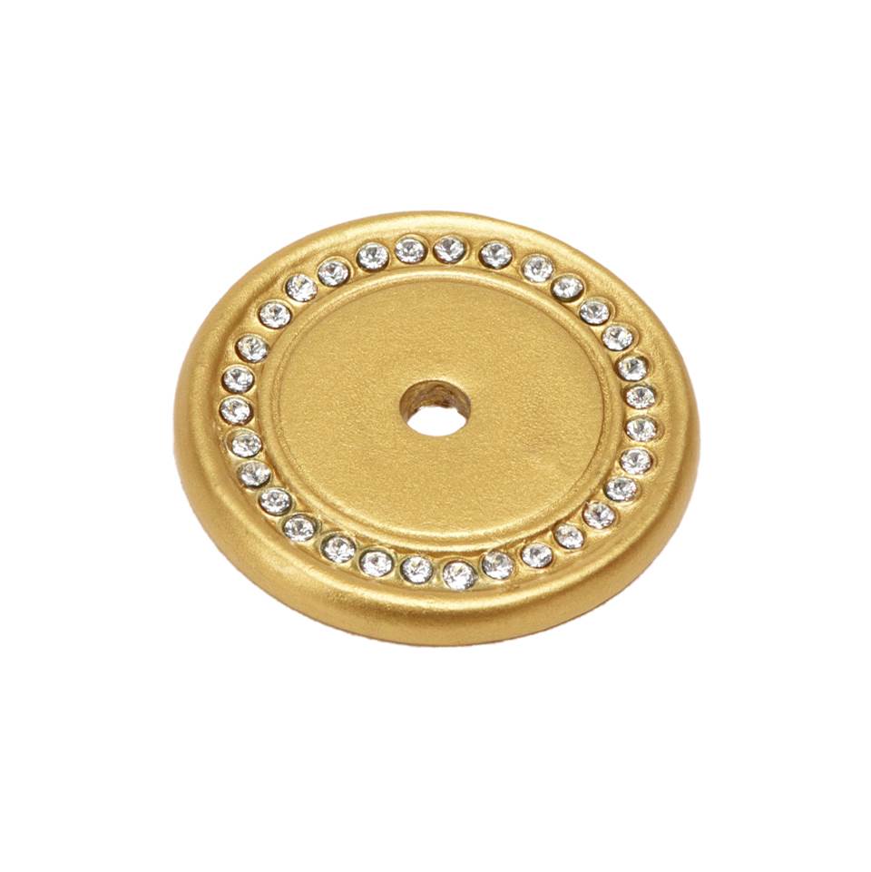 Carpe Diem Hardware - Cache Round Escutcheon w/ Swarovski Crystals - Gilded Mercury
