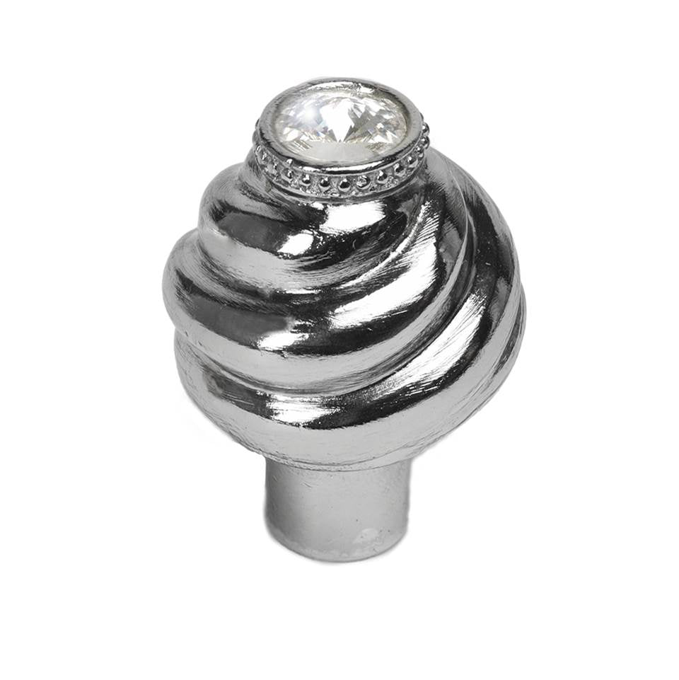 Carpe Diem Hardware - Cache Knob With Swarovski Clear Crystals - Platinum