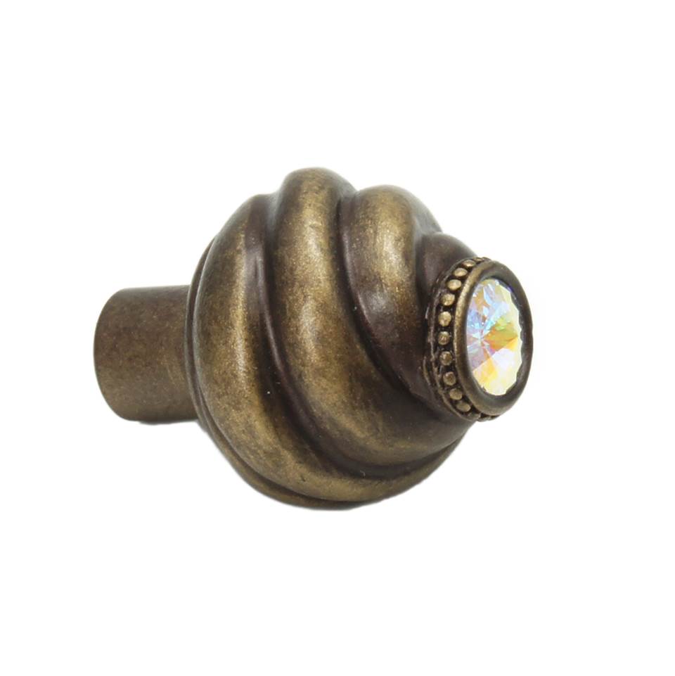 Cache Knob With Swarovski Aurore Boreale Crystals