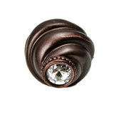 Cache Knob With Flared Foot With Swarovski Clear Crystals