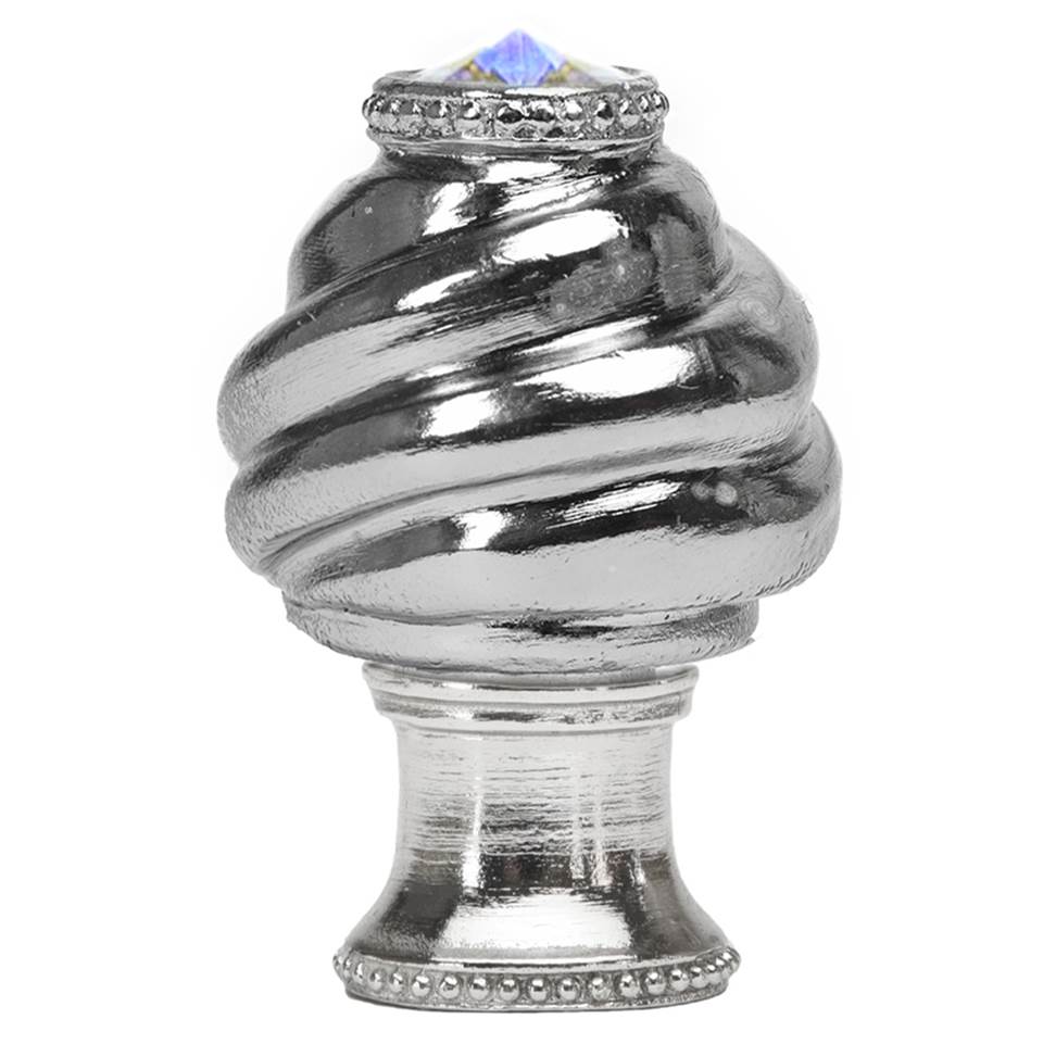 Carpe Diem Hardware - Cache Knob With Flared Foot With Swarovski Aurore Boreale Crystals - Platinum