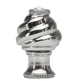 Cache Knob With Flared Foot With Swarovski Clear Crystals