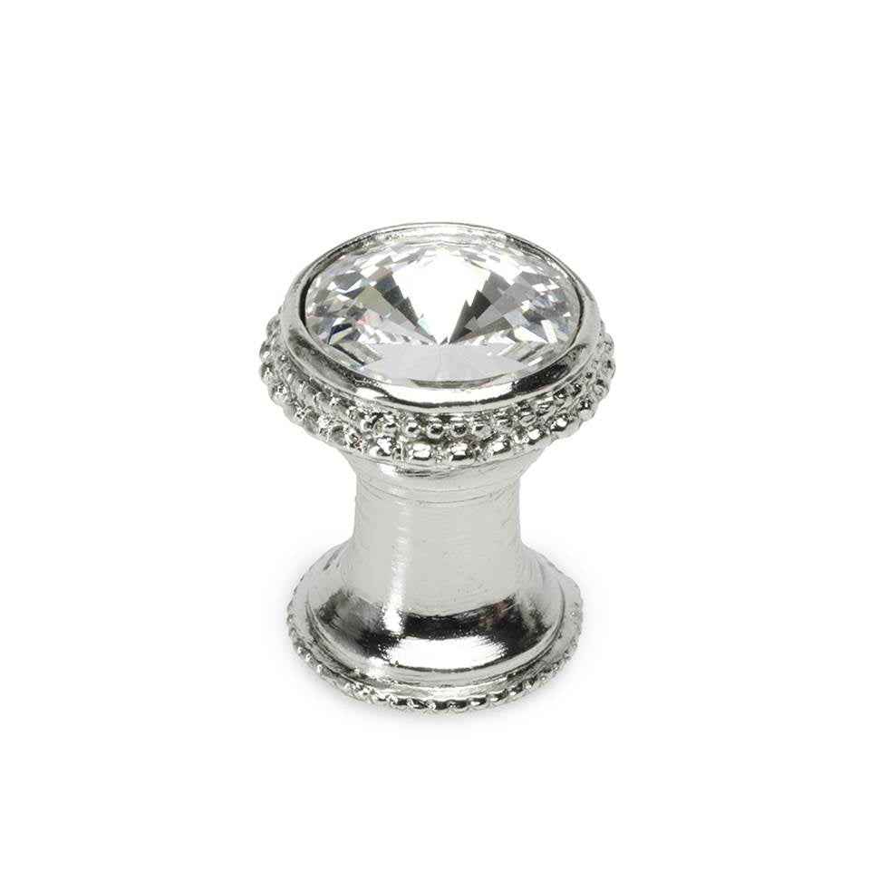 Cache Knob With An 18Mm Rivoli Swarovski Clear Crystal In Satin.