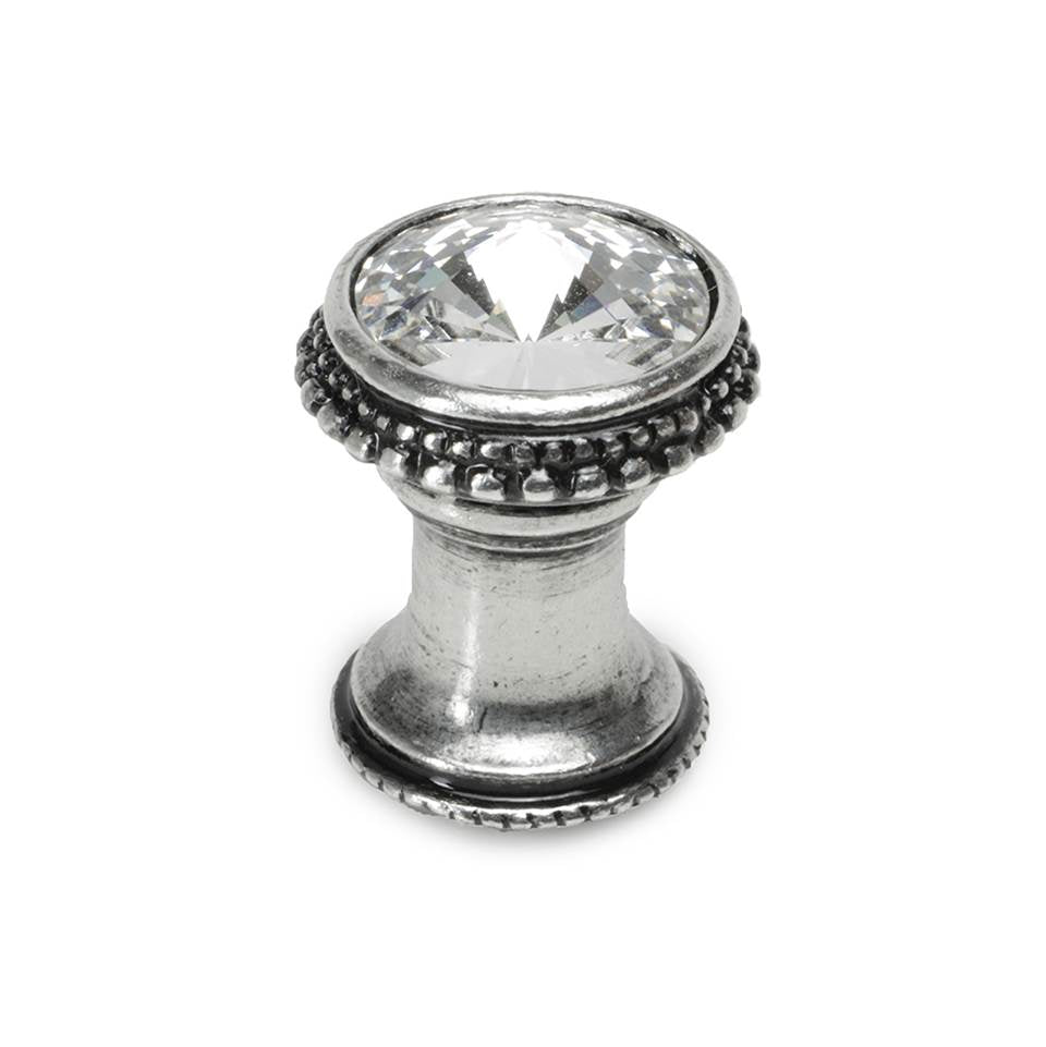 Cache Knob With An 18Mm Rivoli Swarovski Clear Crystal In Satin.