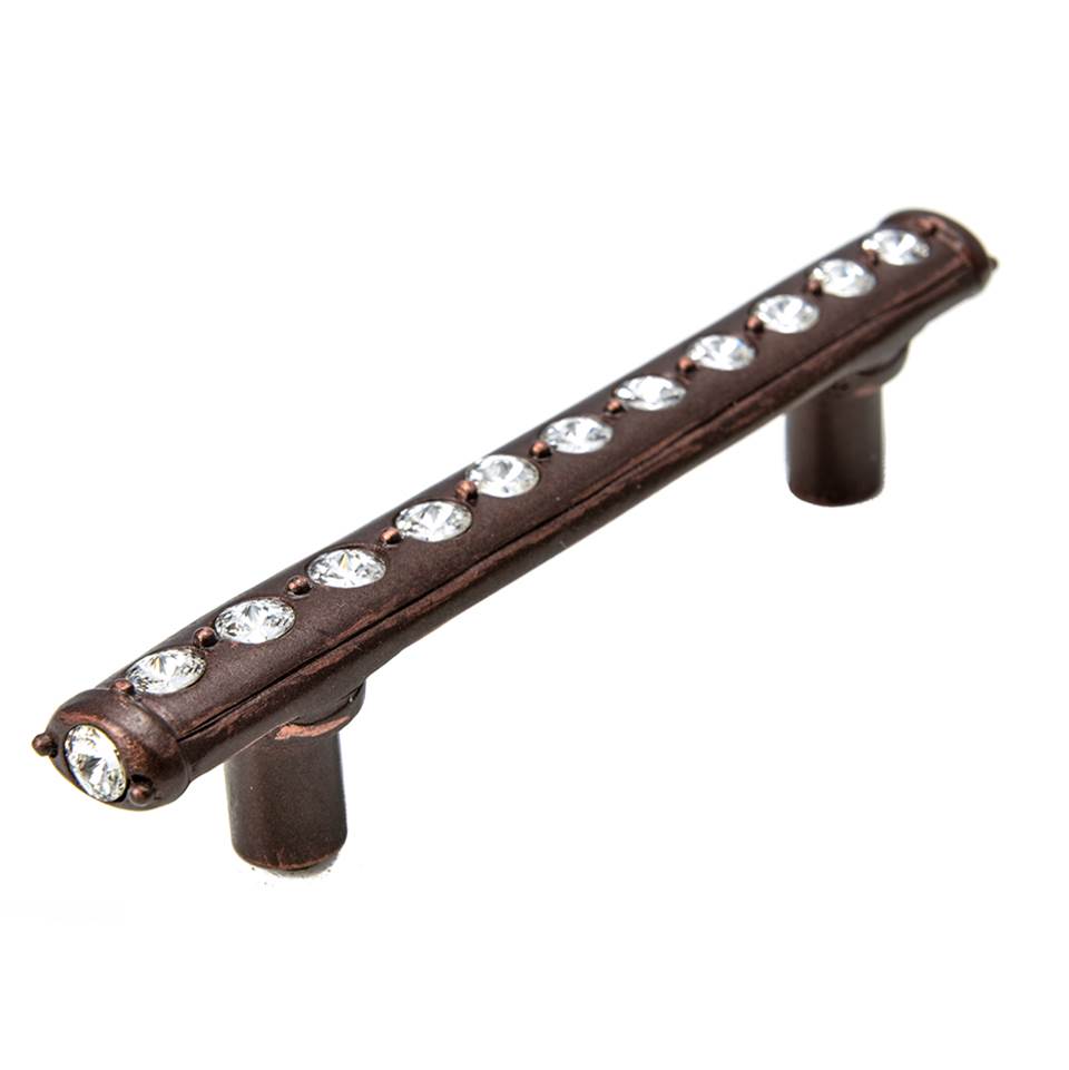 Carpe Diem Hardware - Cache 3'' O.C. Pull With Center Of Swarovski Clear Crystals - Oil Rubbed Bronze