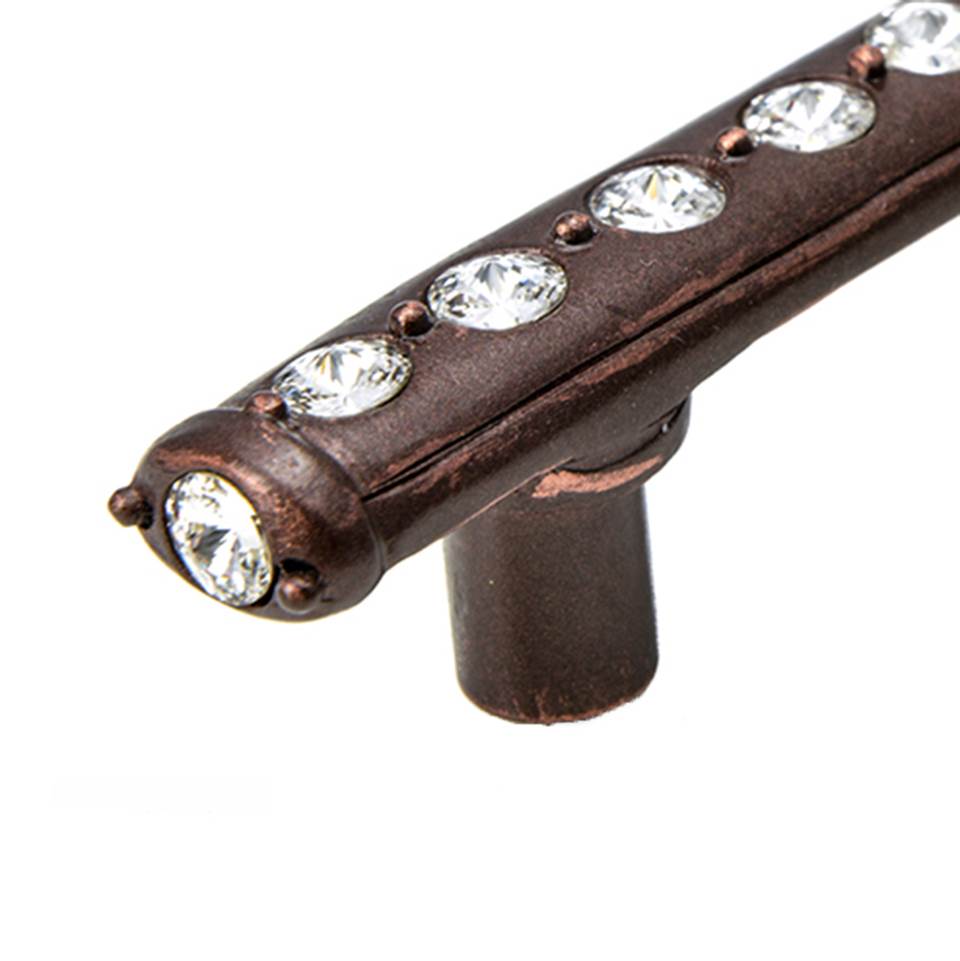 Cache 3'' O.C. Pull With Center Of Swarovski Clear Crystals