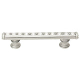 Carpe Diem Hardware - Cache 3'' O.C. Pull With Flared Feet With Center Of Swarovski Clear Crystals In Satin. - Satin