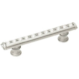 Cache 3'' O.C. Pull With Flared Feet With Center Of Swarovski Clear Crystals In Satin.