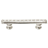 Carpe Diem Hardware - Cache 3'' O.C. Pull With Flared Feet With Center Of Swarovski Clear Crystals In Platinum. - Platinum